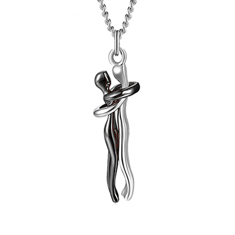 Love Hug Necklace Unisex Men Women Couple Jewelry Simple