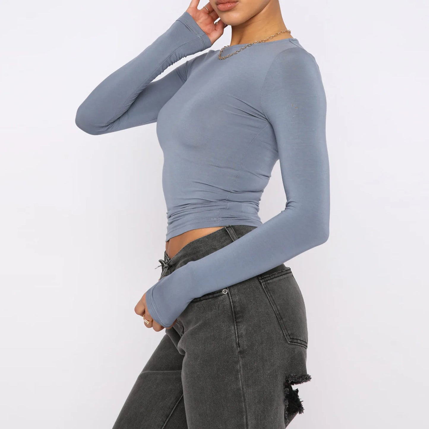 Women's Clothing Fashion Slim Long-sleeved Pullovers