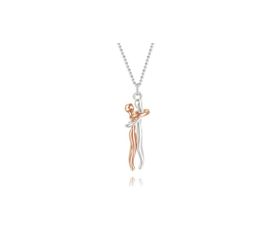 Love Hug Necklace Unisex Men Women Couple Jewelry Simple