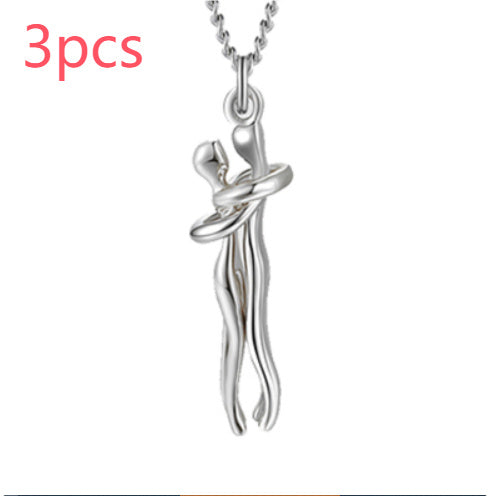 Love Hug Necklace Unisex Men Women Couple Jewelry Simple