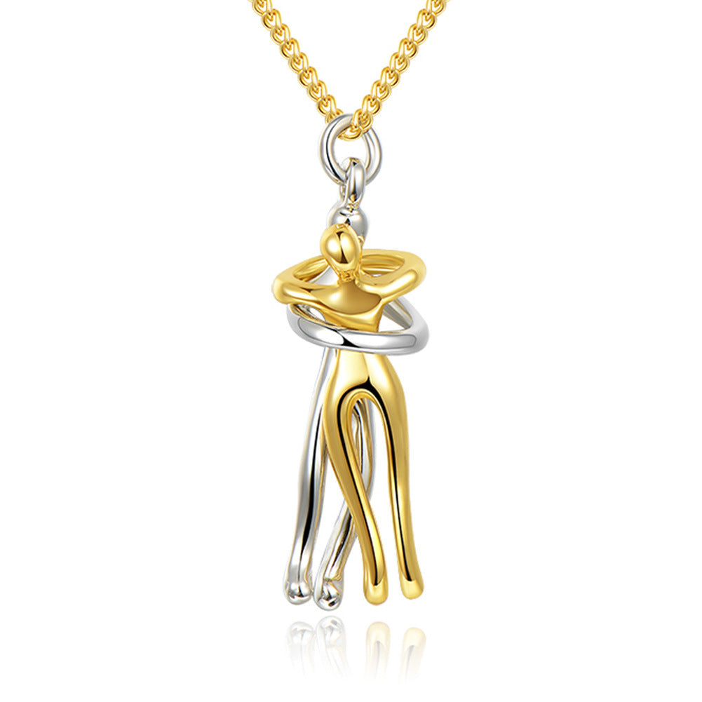 Love Hug Necklace Unisex Men Women Couple Jewelry Simple