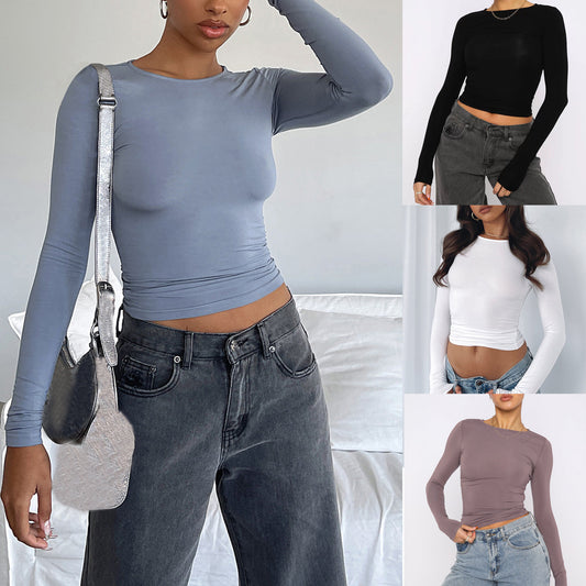 Women's Clothing Fashion Slim Long-sleeved Pullovers