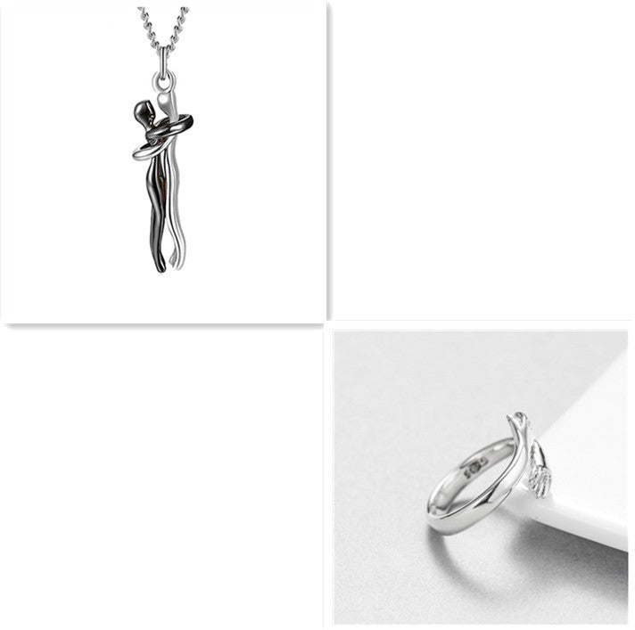 Love Hug Necklace Unisex Men Women Couple Jewelry Simple