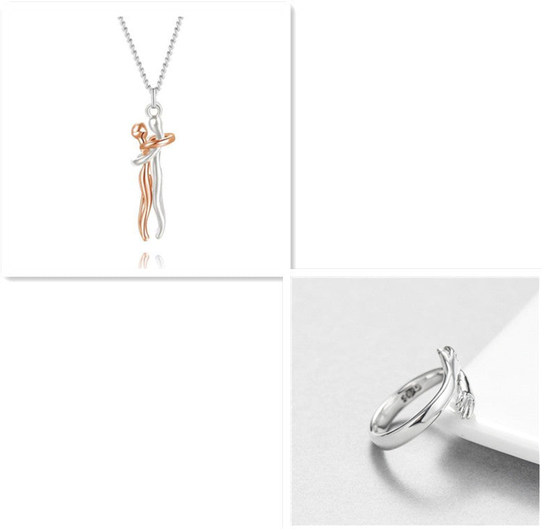 Love Hug Necklace Unisex Men Women Couple Jewelry Simple