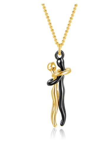 Love Hug Necklace Unisex Men Women Couple Jewelry Simple