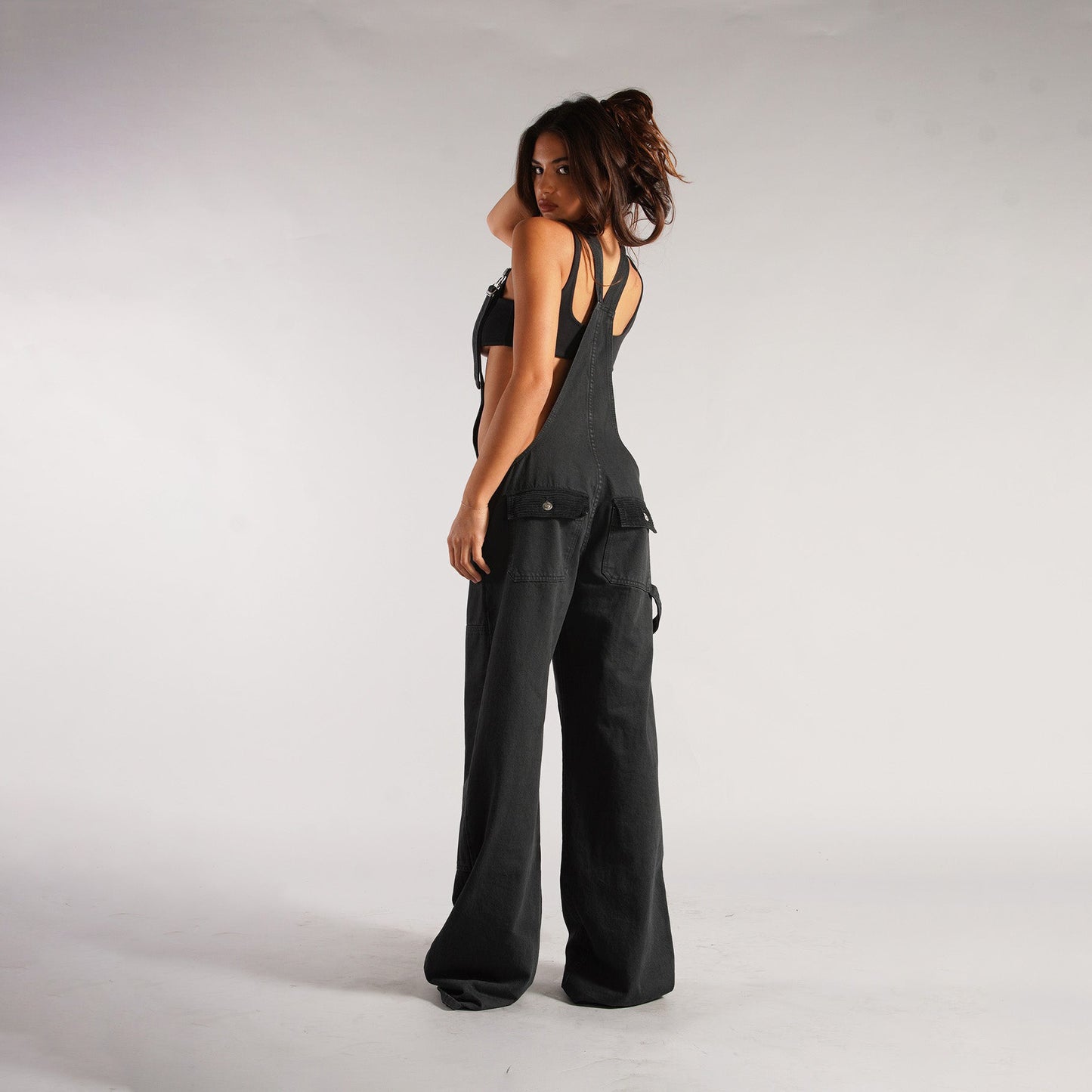 Y2K Zipper Denim Overalls With Pockets Fashion Loose  Pants