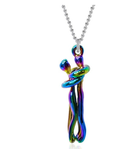 Love Hug Necklace Unisex Men Women Couple Jewelry Simple
