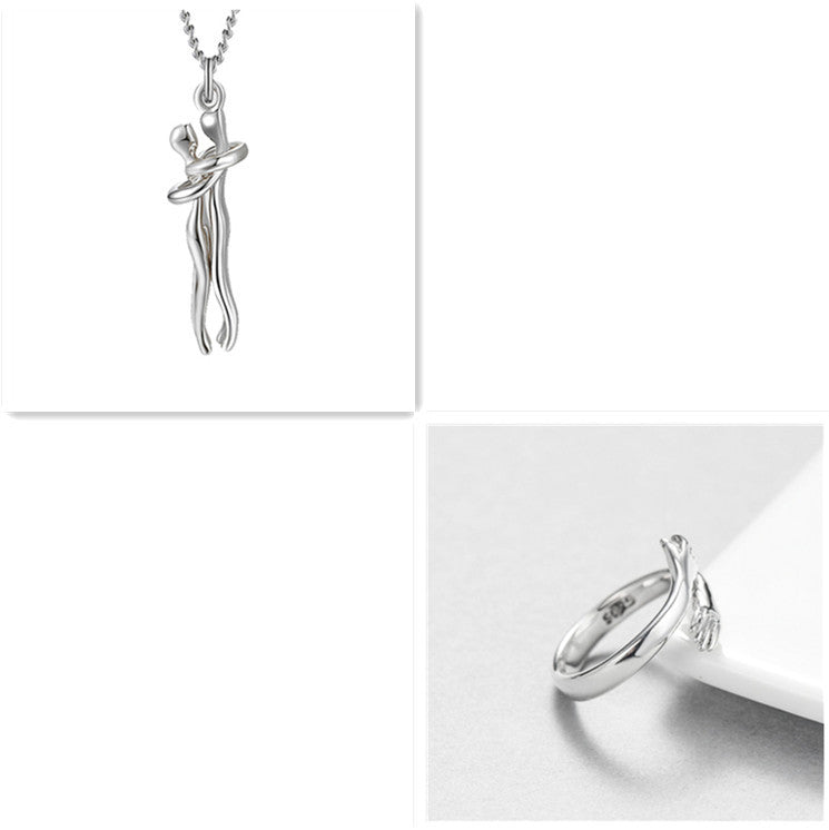 Love Hug Necklace Unisex Men Women Couple Jewelry Simple