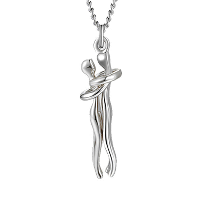 Love Hug Necklace Unisex Men Women Couple Jewelry Simple
