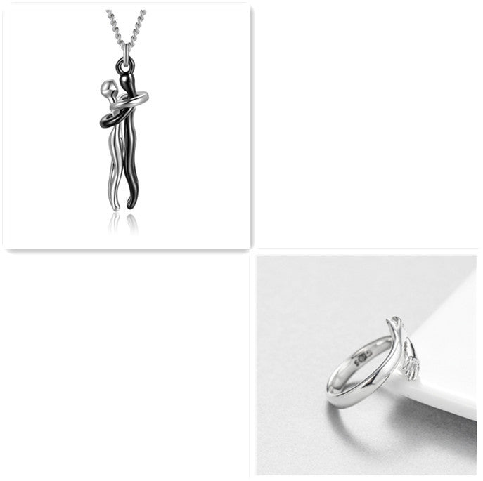 Love Hug Necklace Unisex Men Women Couple Jewelry Simple