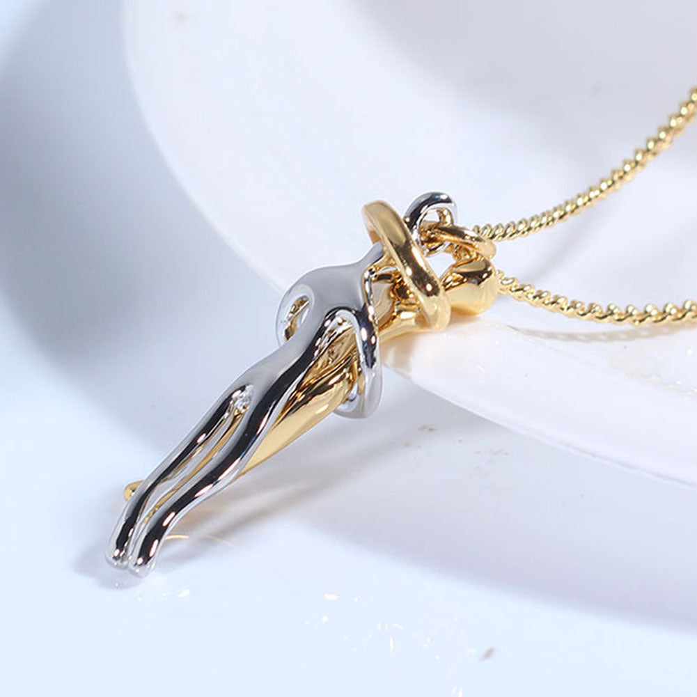 Love Hug Necklace Unisex Men Women Couple Jewelry Simple