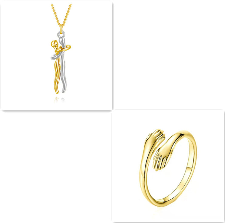 Love Hug Necklace Unisex Men Women Couple Jewelry Simple