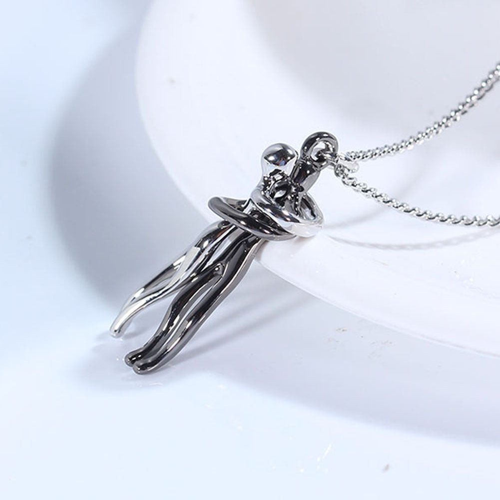 Love Hug Necklace Unisex Men Women Couple Jewelry Simple