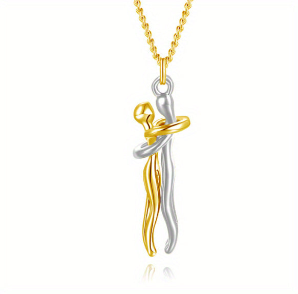 Love Hug Necklace Unisex Men Women Couple Jewelry Simple