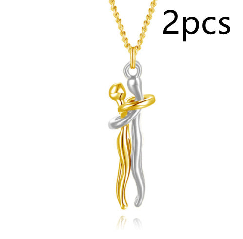 Love Hug Necklace Unisex Men Women Couple Jewelry Simple