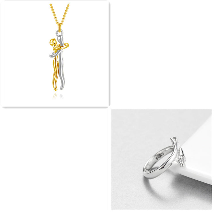 Love Hug Necklace Unisex Men Women Couple Jewelry Simple