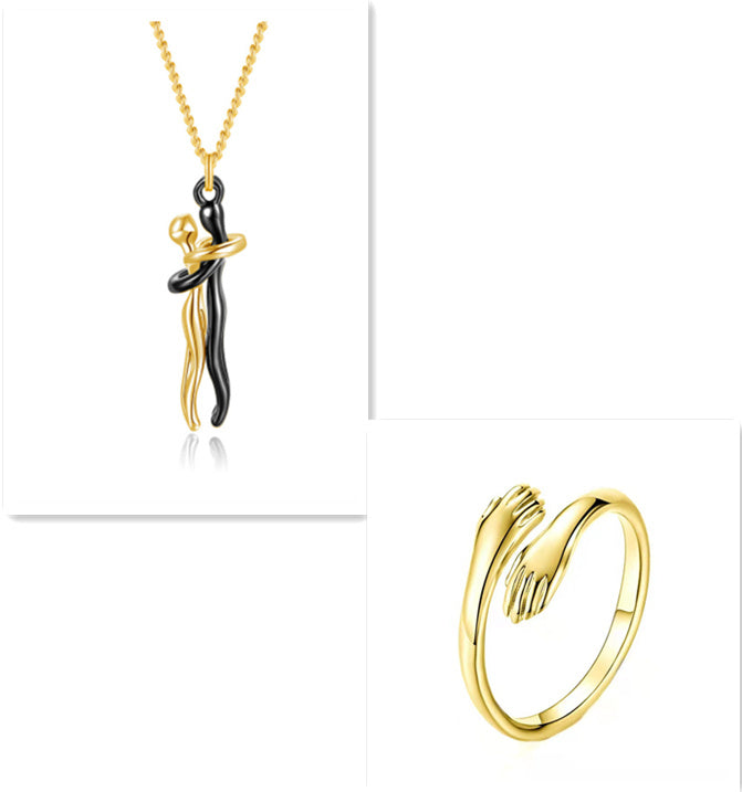 Love Hug Necklace Unisex Men Women Couple Jewelry Simple