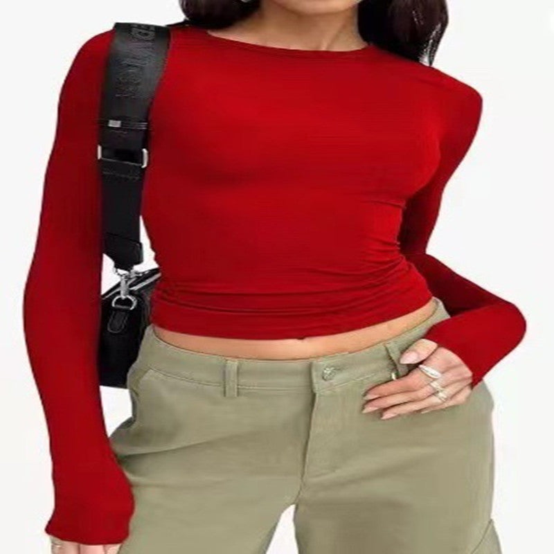 Women's Clothing Fashion Slim Long-sleeved Pullovers