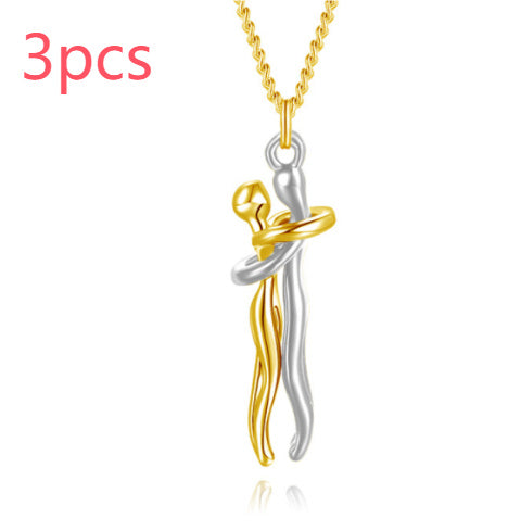 Love Hug Necklace Unisex Men Women Couple Jewelry Simple