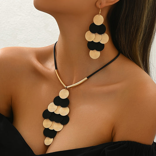 Lxalry 14K Gold   Black Gothic Jewelry Set Handmade Iron